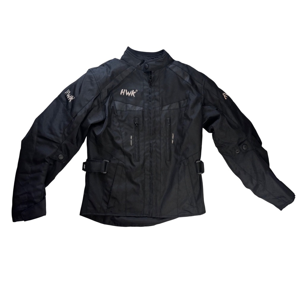HWK Motorsports Womens Textile Motorcycle Jacket Black All Season Padded Small